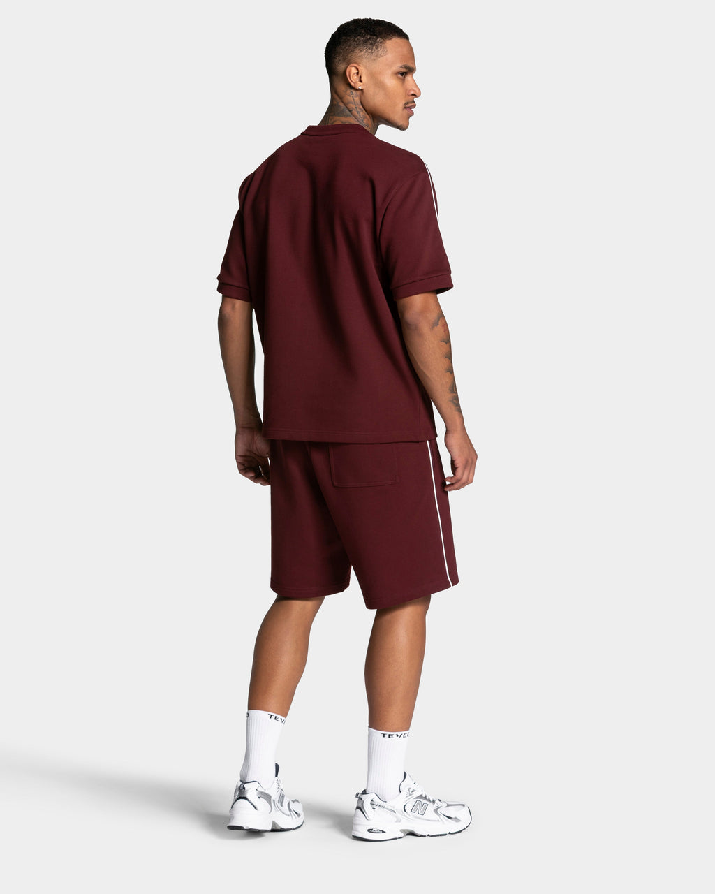 Contrastline Oversized T-Shirt "Weinrot"