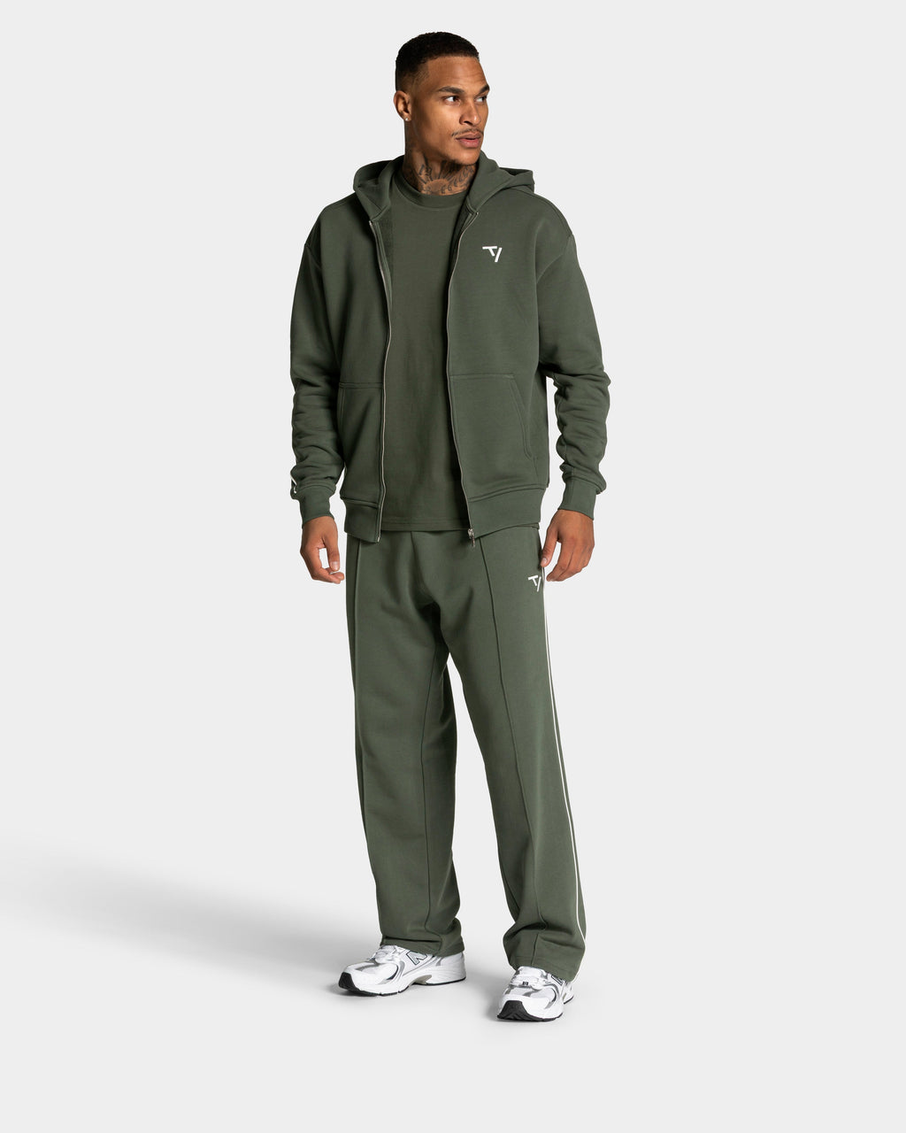 Contrastline Zip Jacke "Khaki"