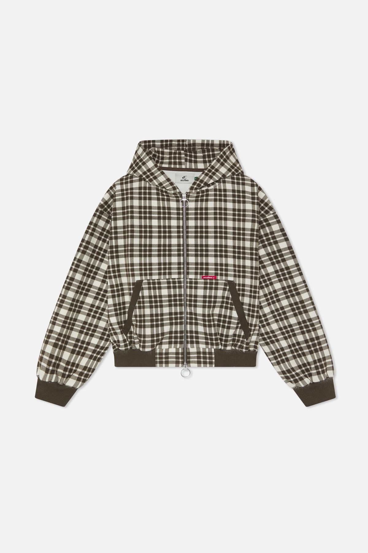 Scff Brown Checks Zipper