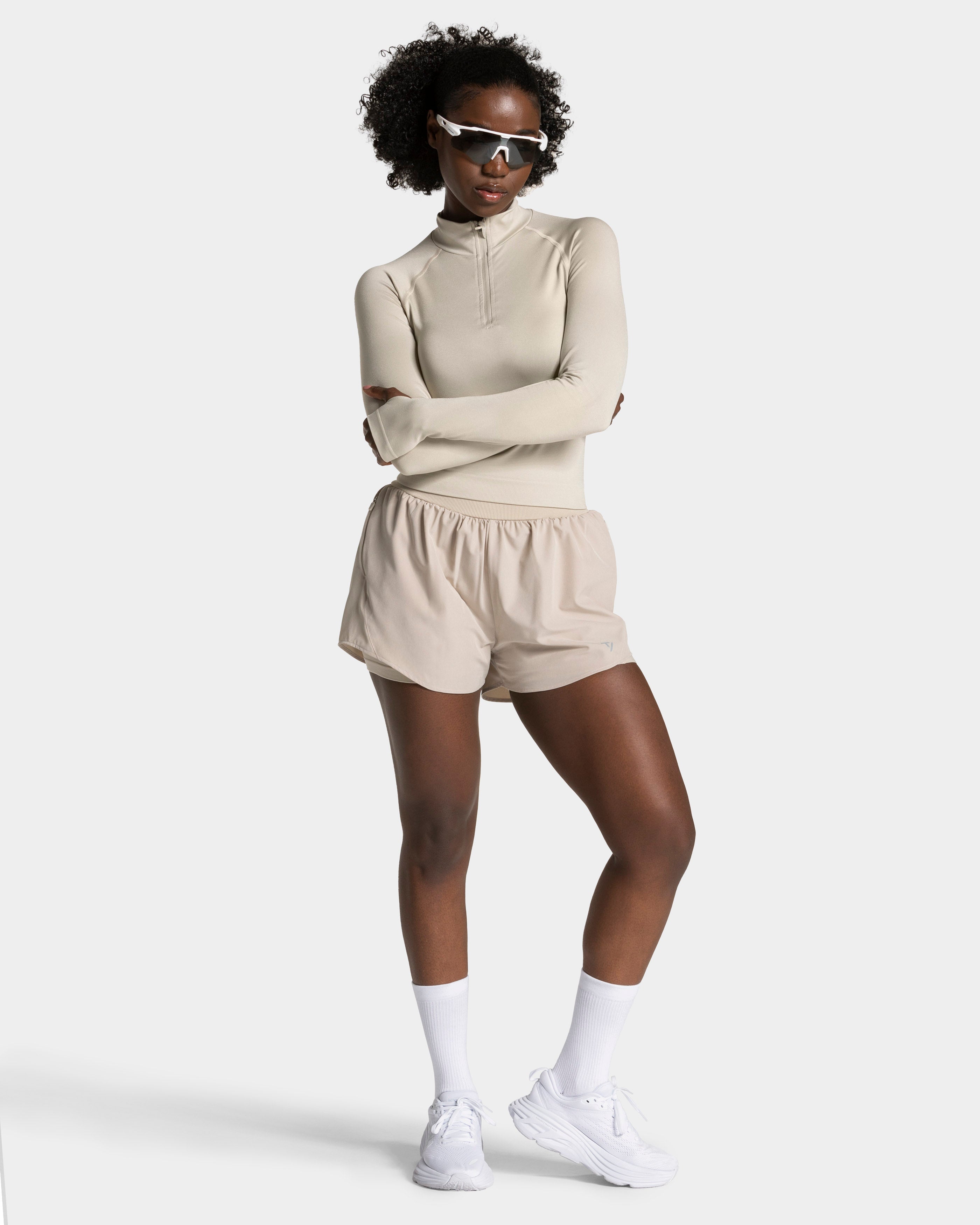 END Running 2in1 Shorts "Latte"