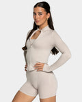 Femme Shaping Zip Jacke "Cream"