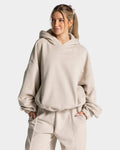 Contrastline Hooded Sweater "Cream"