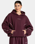 Contrastline Hooded Sweater "Pflaume"