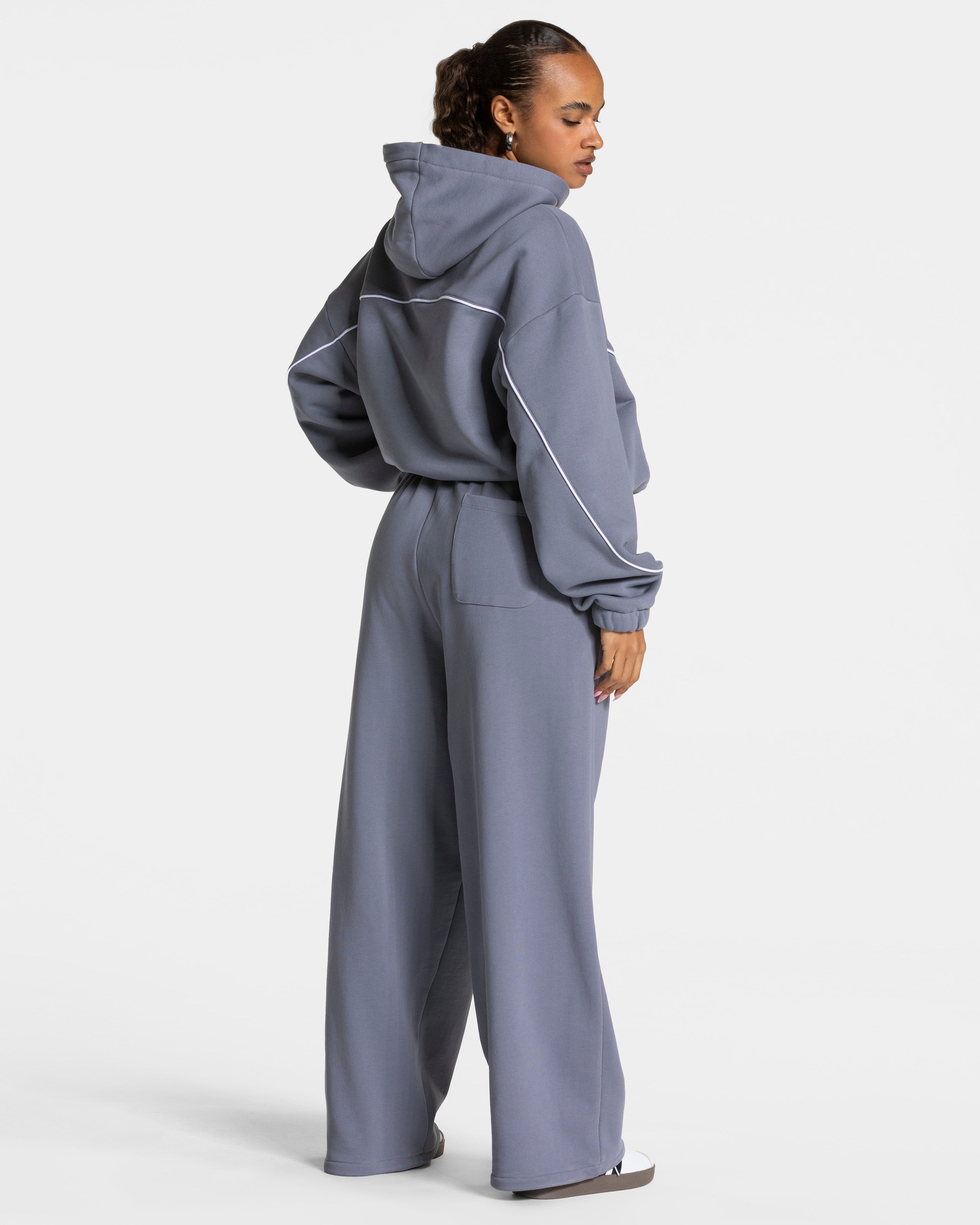 Contrastline Hooded Sweater "Eisgrau"