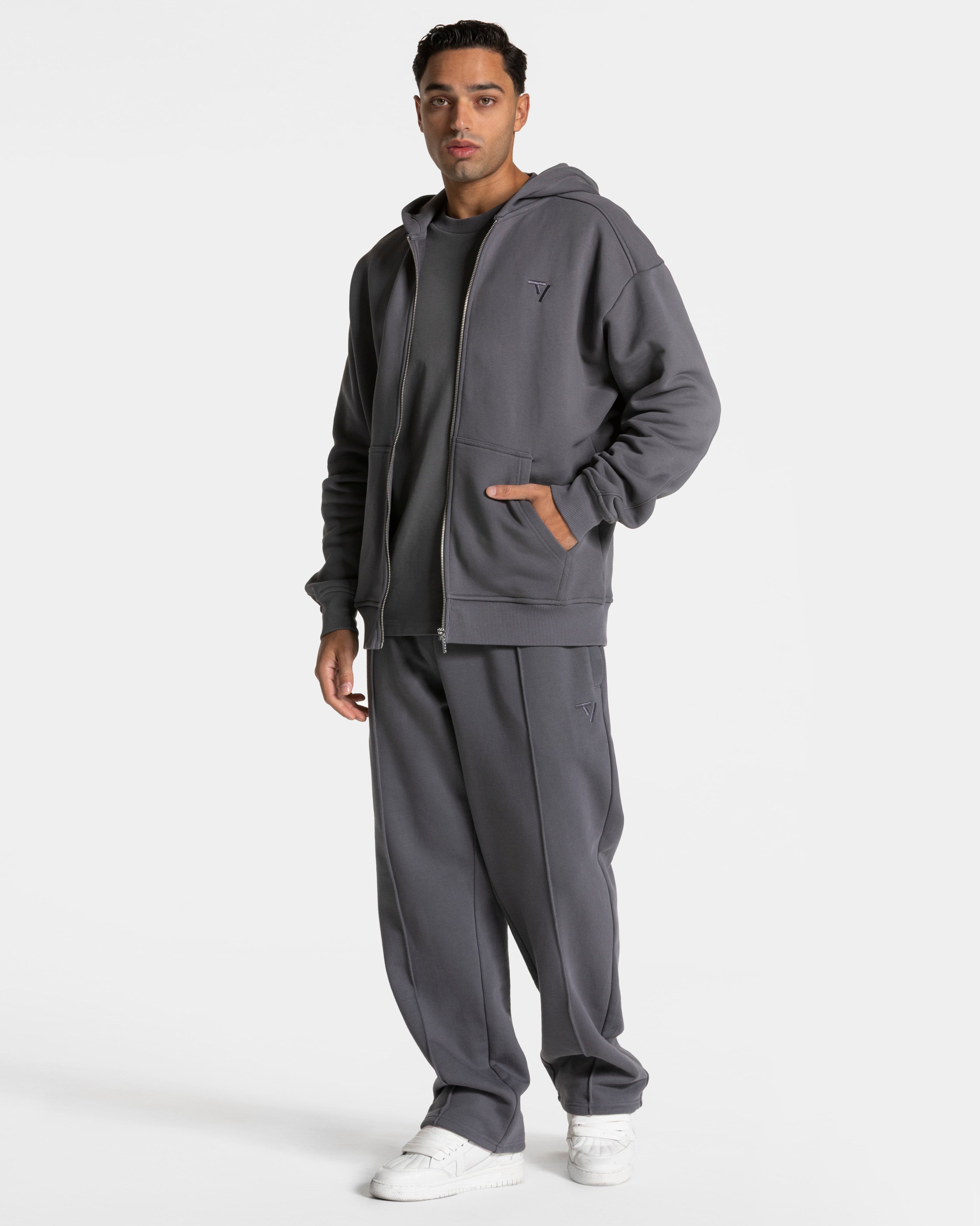 Contrastline Zip Jacke "Graphit"