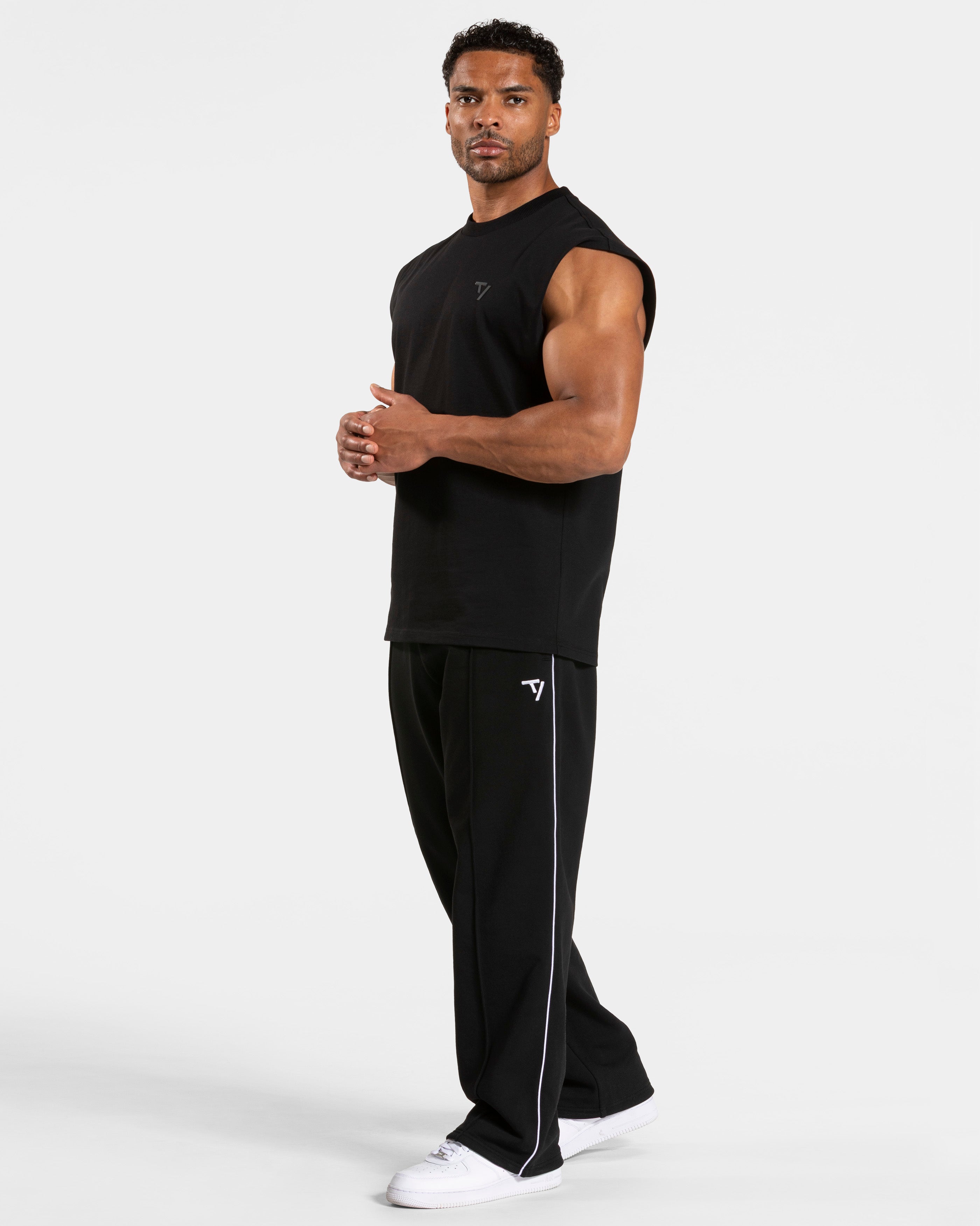 Contrastline Straight Leg Jogger "Schwarz - Weiß"