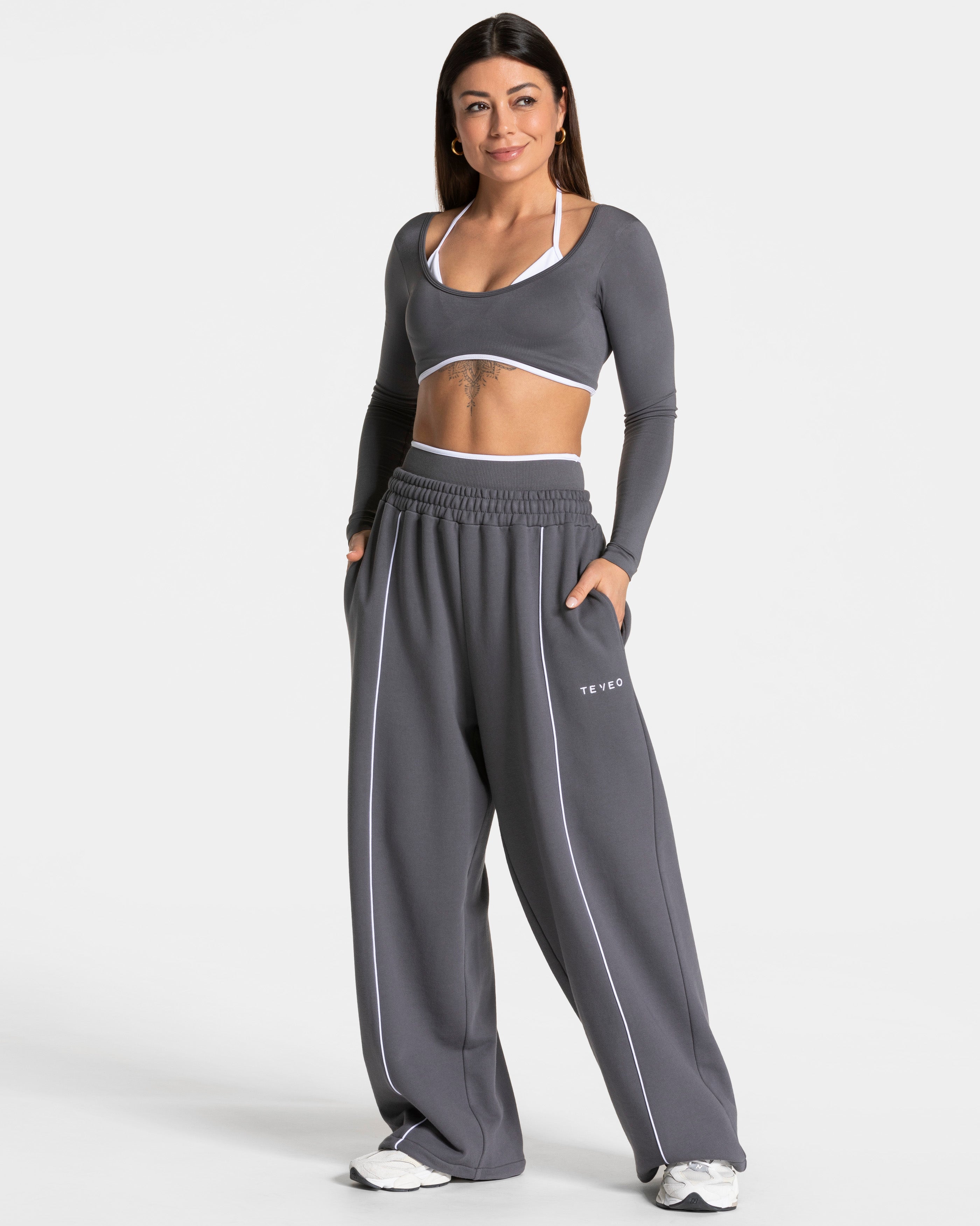 Contrastline Wide Leg Jogger "Graphit"