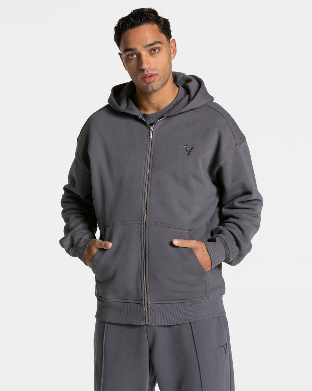 Contrastline Zip Jacke "Graphit"