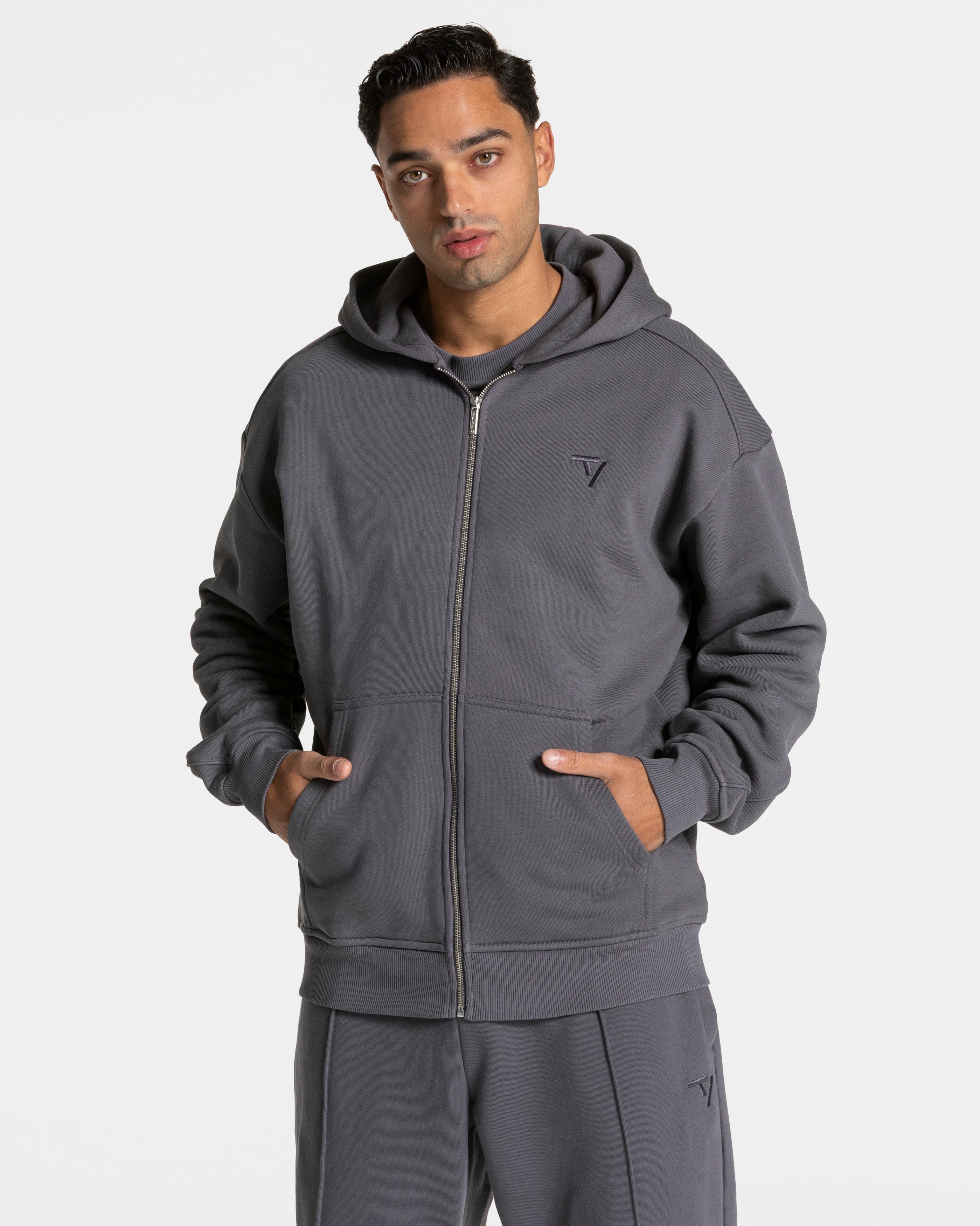Contrastline Zip Jacke "Graphit"