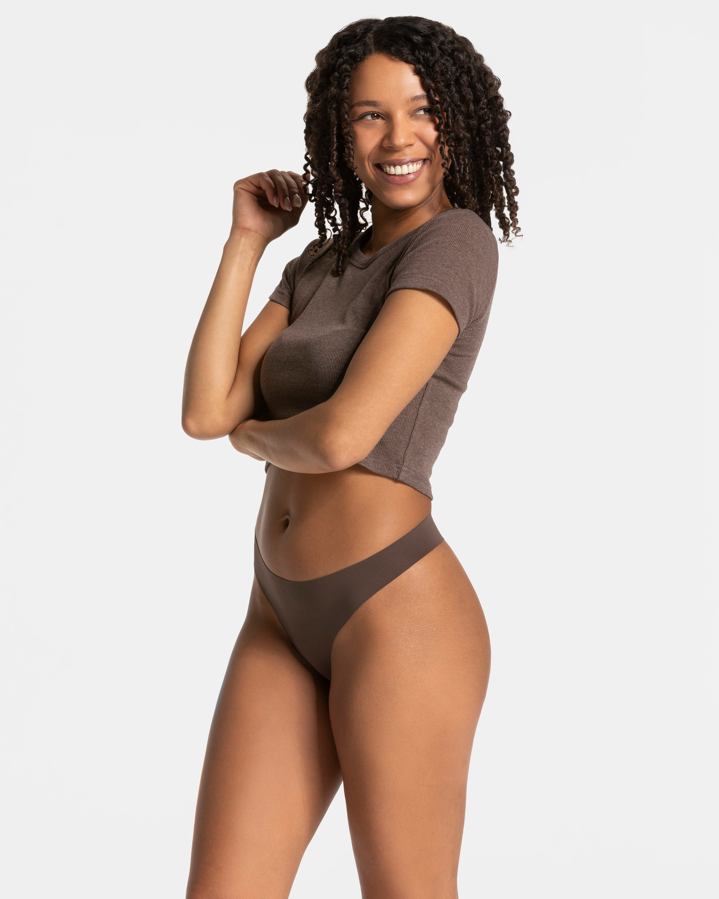 Seamless Padded Tanga (5er-Pack) "Kaffee"