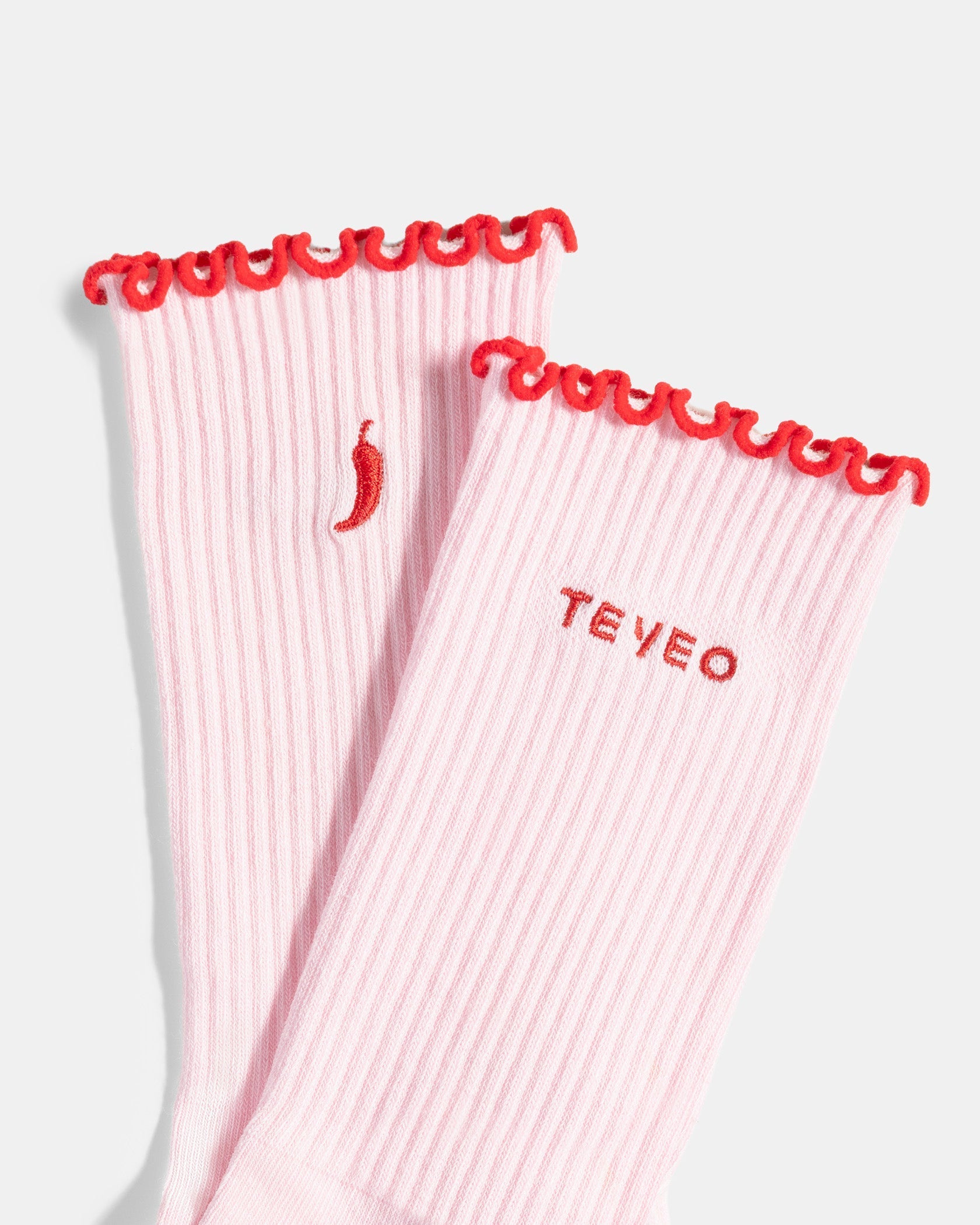 Valentine Ruffle Socken (2er-Pack) "Chili Rosa/Chili Weiß"