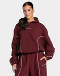 Contrastline Hooded Sweater "Weinrot"
