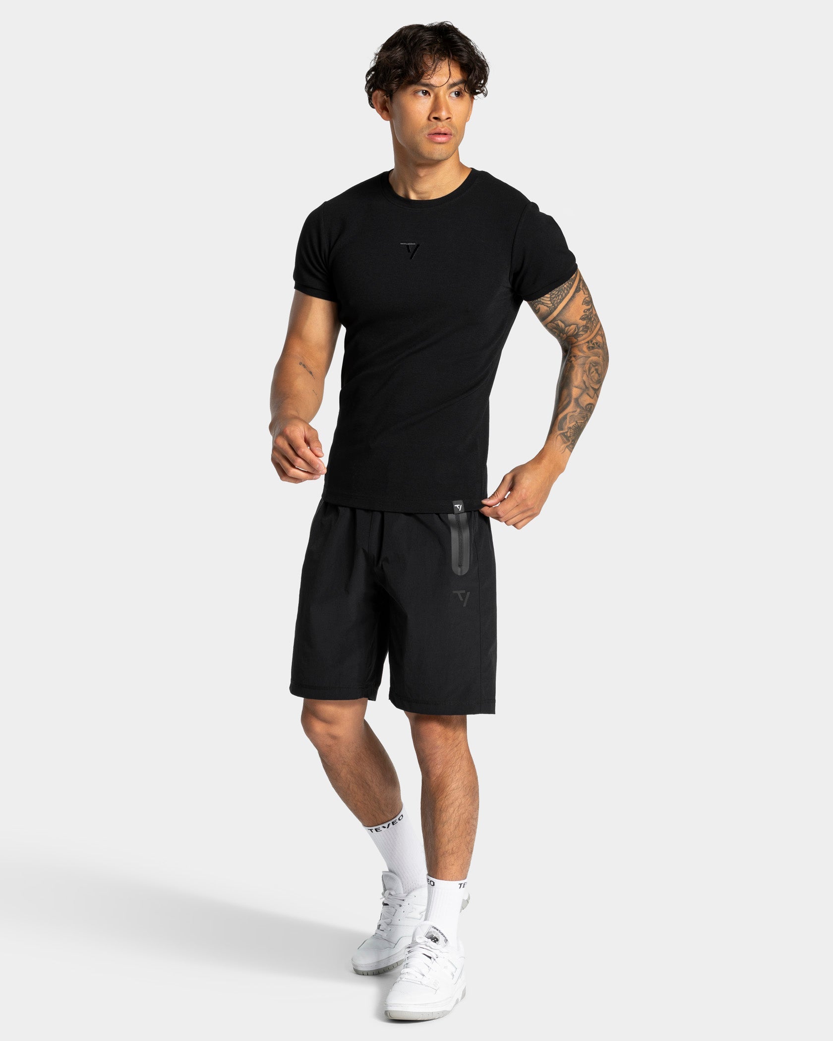 Workout Ribbed T-Shirt "Schwarz"