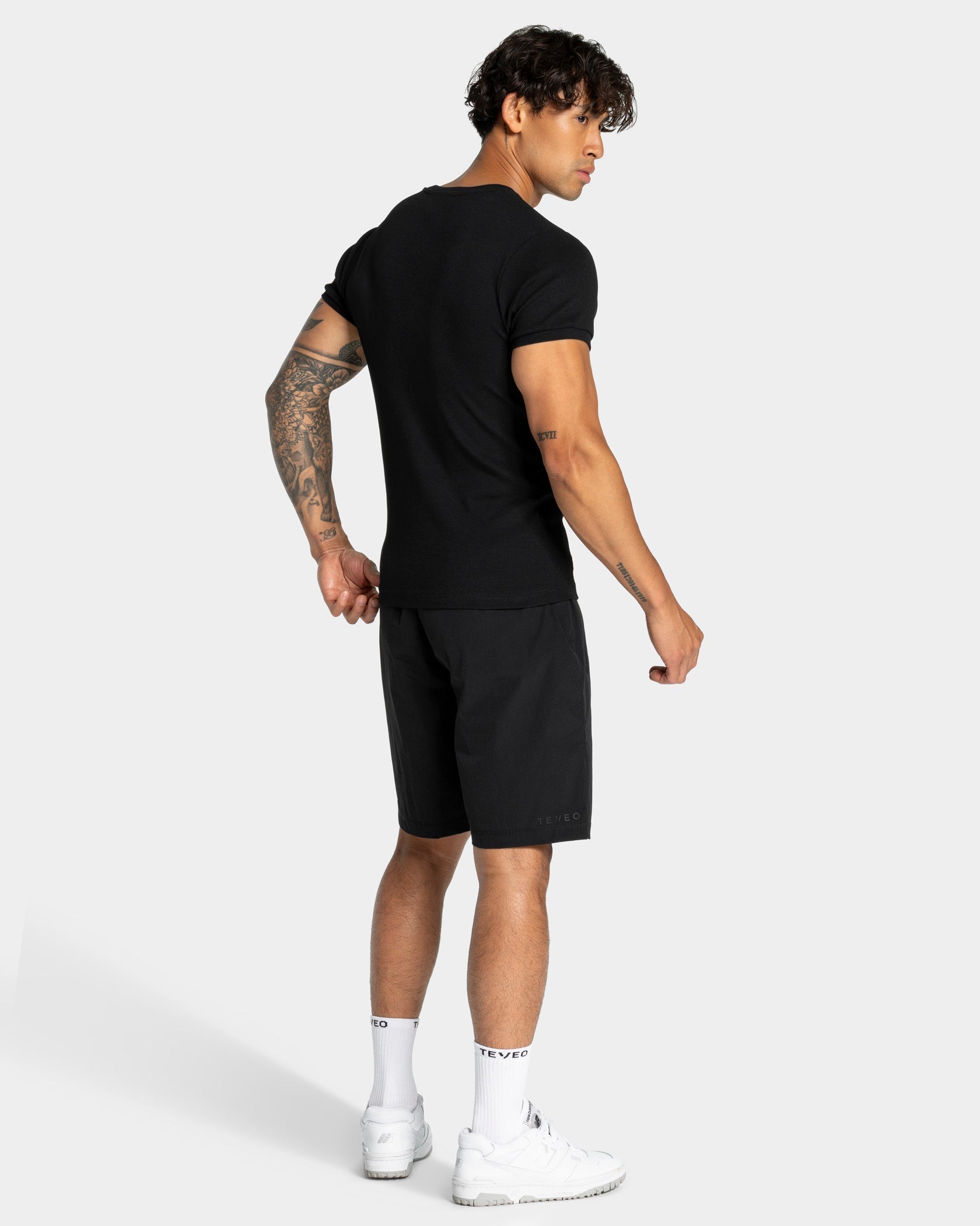 Workout Ribbed T-Shirt "Schwarz"