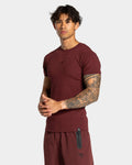 Workout Ribbed T-Shirt "Merlot"