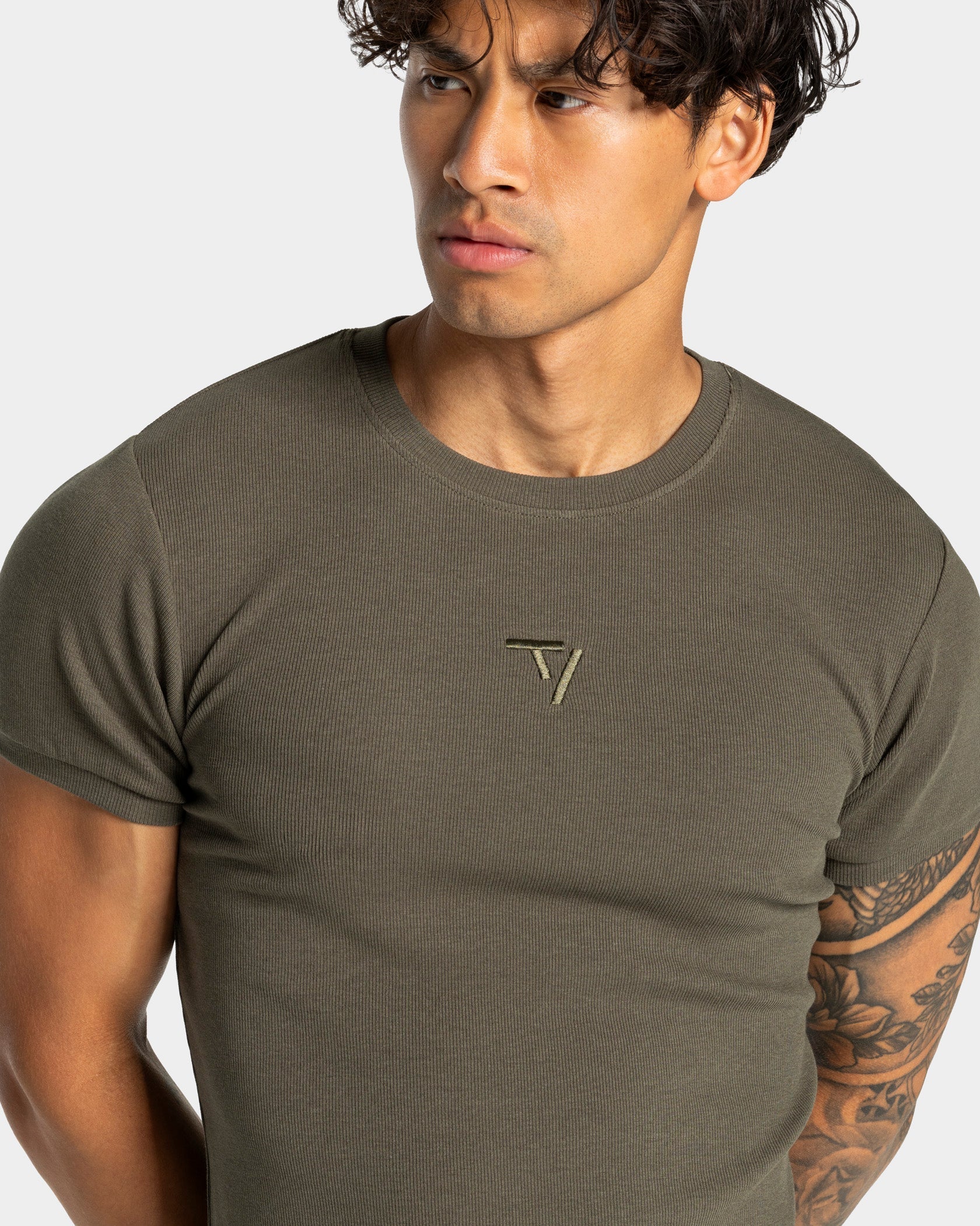 Workout Ribbed T-Shirt "Olive"