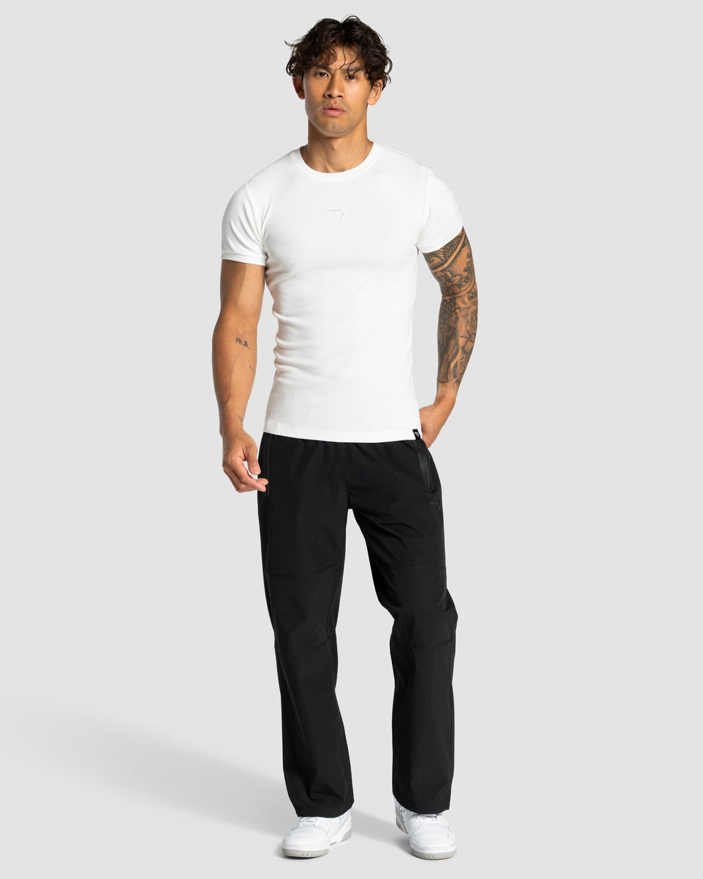 Workout Ribbed T-Shirt "Weiß"
