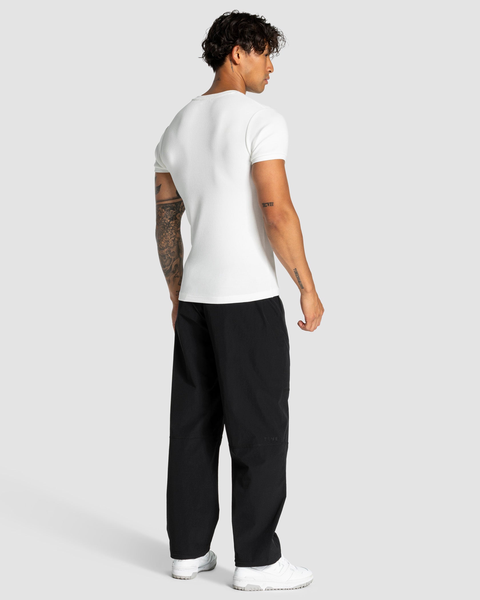 Workout Ribbed T-Shirt "Weiß"
