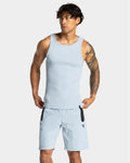 Workout Ribbed Tank "Stahlblau"