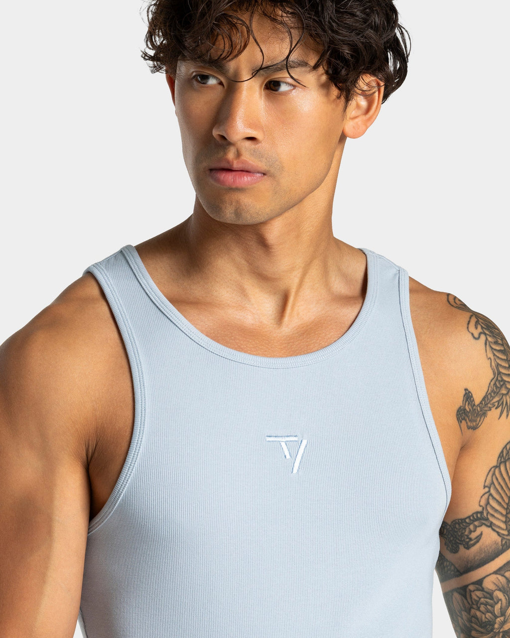 Workout Ribbed Tank "Stahlblau"