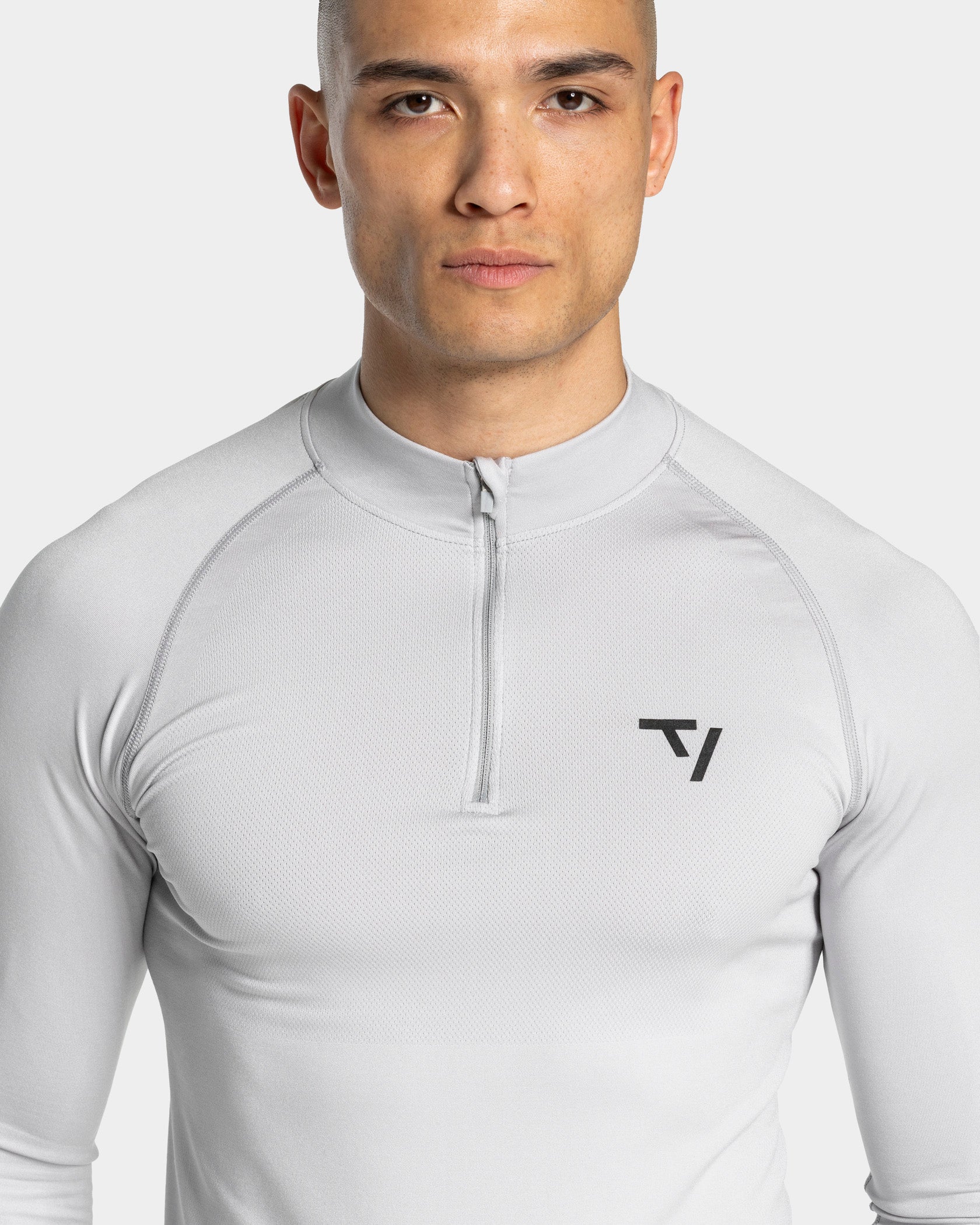 Workout Seamless Half Zip Longsleeve "Hellgrau"
