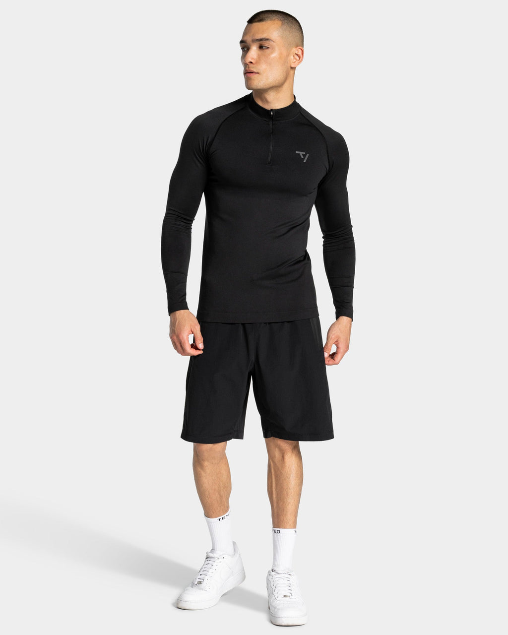 Workout Seamless Half Zip Longsleeve "Schwarz - Anthrazit"