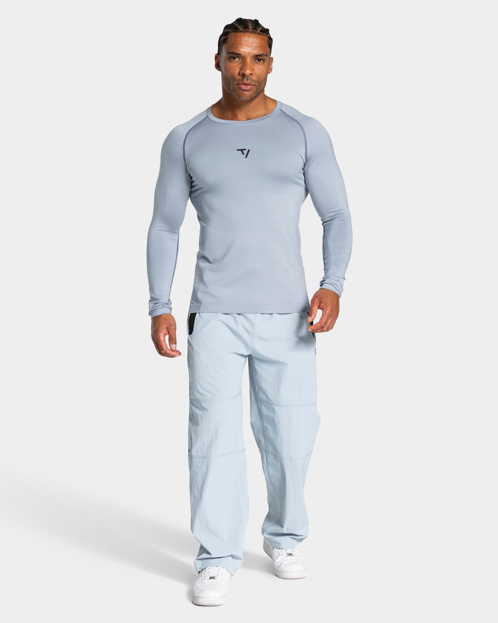 Workout Seamless Longsleeve "Stahlblau"
