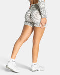 Contrastline Sculpt Scrunch Shorts "Zebra Off White"